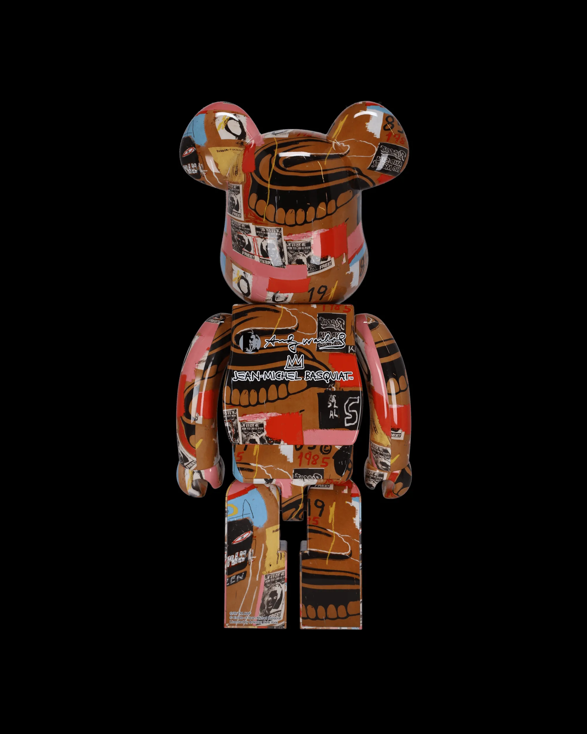 Medicom Home^1000% Andy Warhol x Jean Michel Basquiat Be@rbrick Multicolor