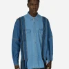 Needles Shirts^7 Cuts Zipped Wide Denim Shirt Blue