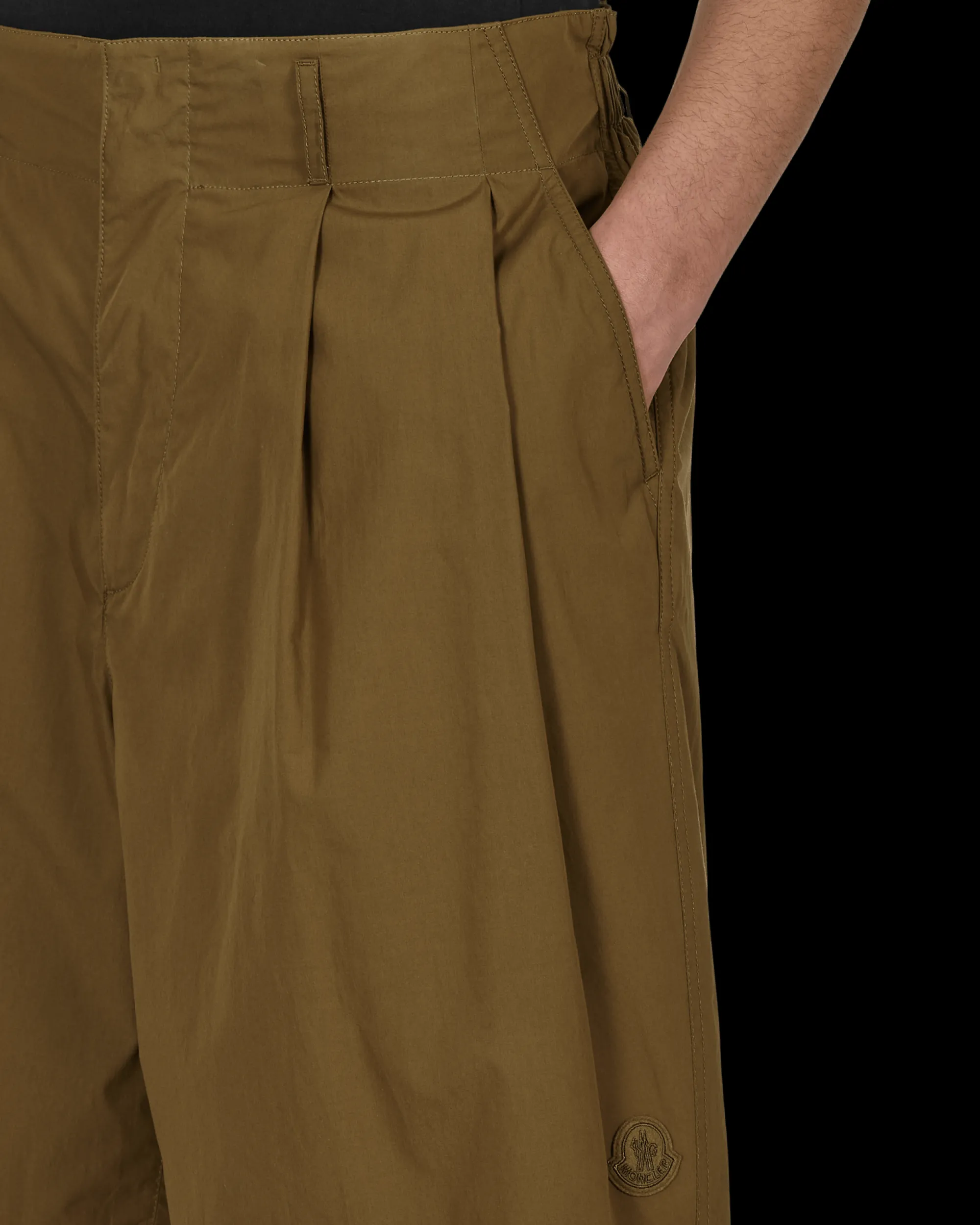 Moncler Genius Shorts^2 Moncler 1952 Cotton Poplin Shorts Green