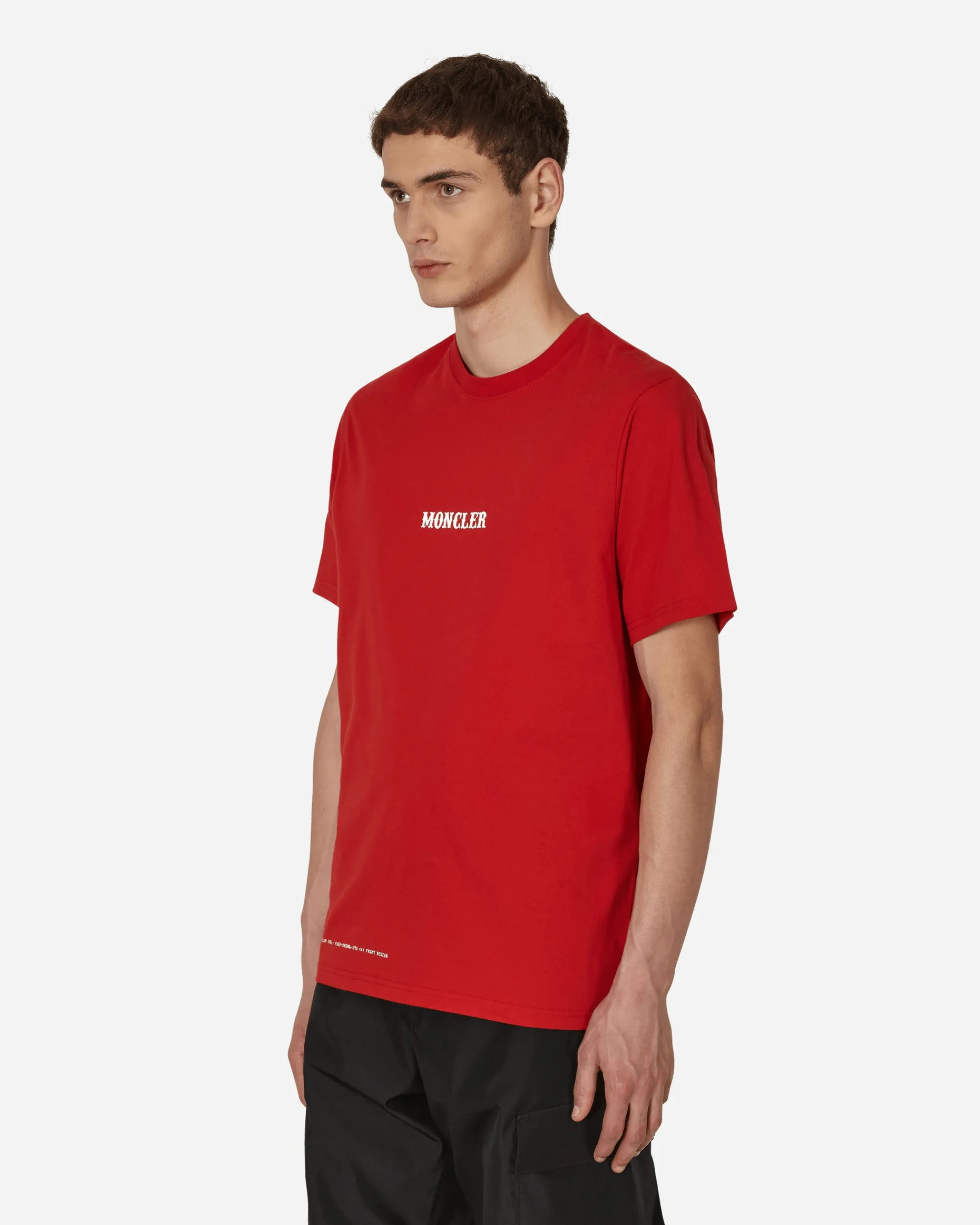 Moncler Genius T-Shirts^7 Moncler FRGMT Hiroshi Fujiwara Circus Motif T-Shirt Red