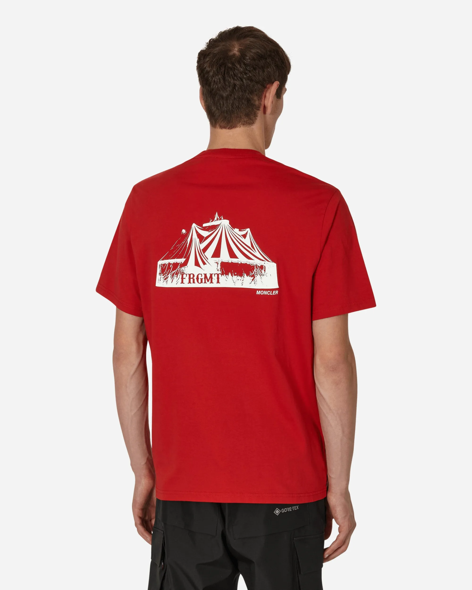 Moncler Genius T-Shirts^7 Moncler FRGMT Hiroshi Fujiwara Circus Motif T-Shirt Red
