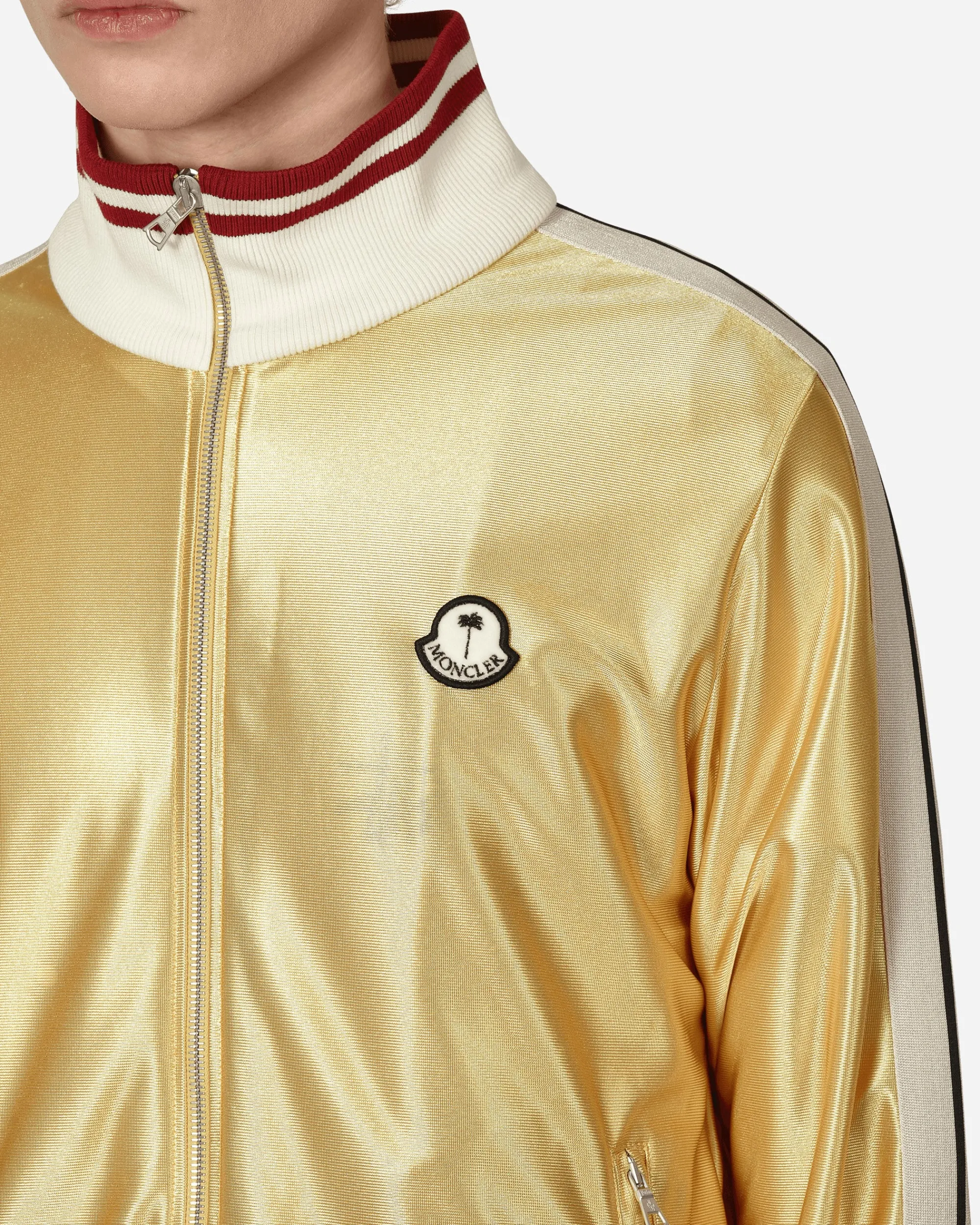 Moncler Genius Sweatshirts^8 Moncler Palm Angels Glossy Zip-Up Sweatshirt Yellow