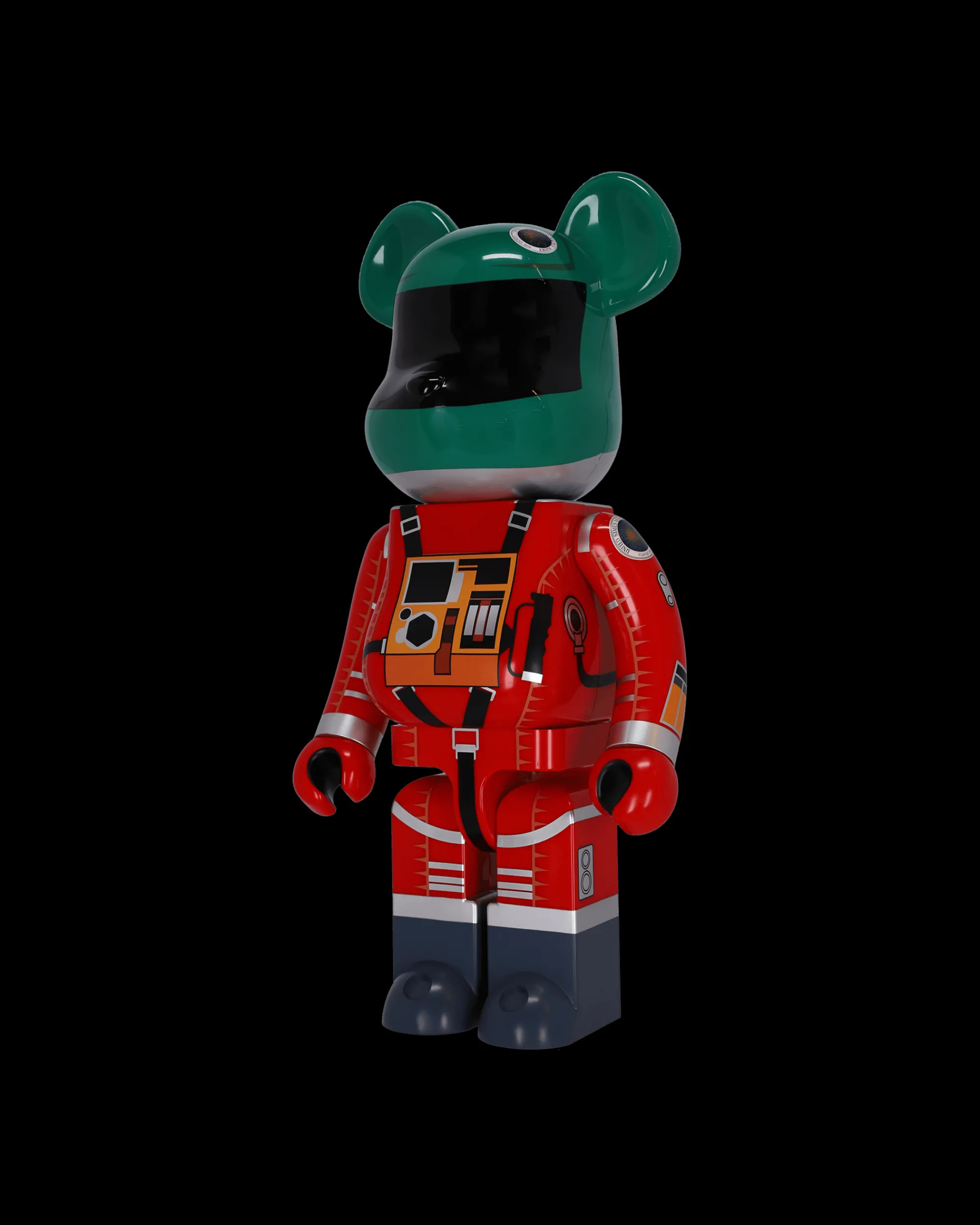 Medicom Home^1000% Space Suit Green Helmet & Orange Suit Version Be@rbrick Multicolor