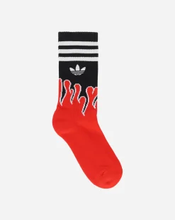 adidas Underwear^100 Thieves Socks Cream White / Red