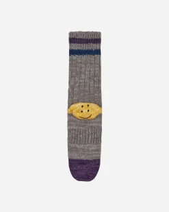 KAPITAL Underwear^60 Yarns Grandrelle Ivy Rainbowy Happy Heel-Hold Socks Grey