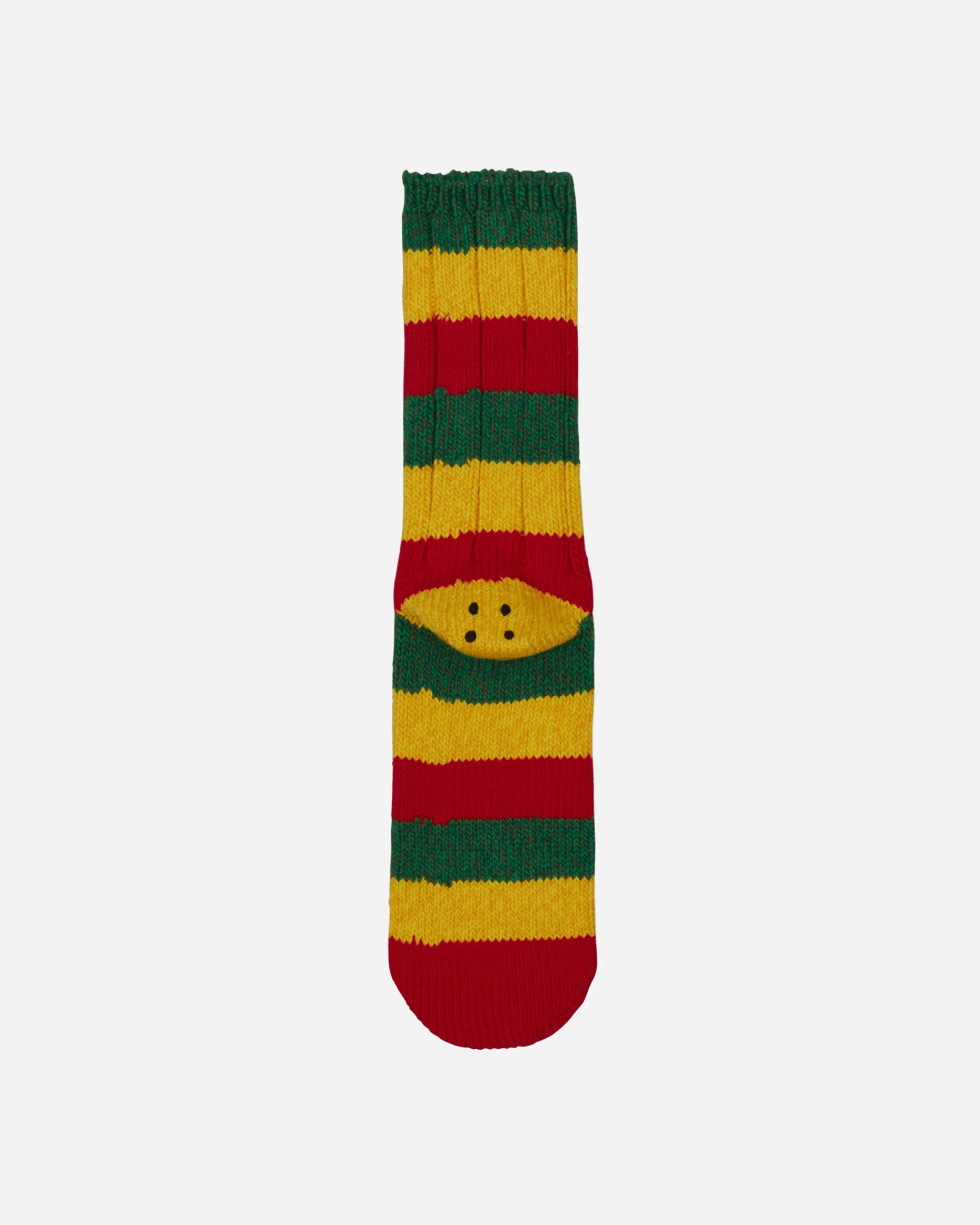 KAPITAL Underwear^56 Yarns Rasta Rainbowy Happy Heel Socks Red / Yellow / Green