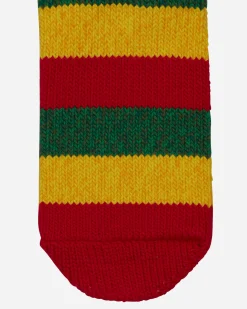 KAPITAL Underwear^56 Yarns Rasta Rainbowy Happy Heel Socks Red / Yellow / Green