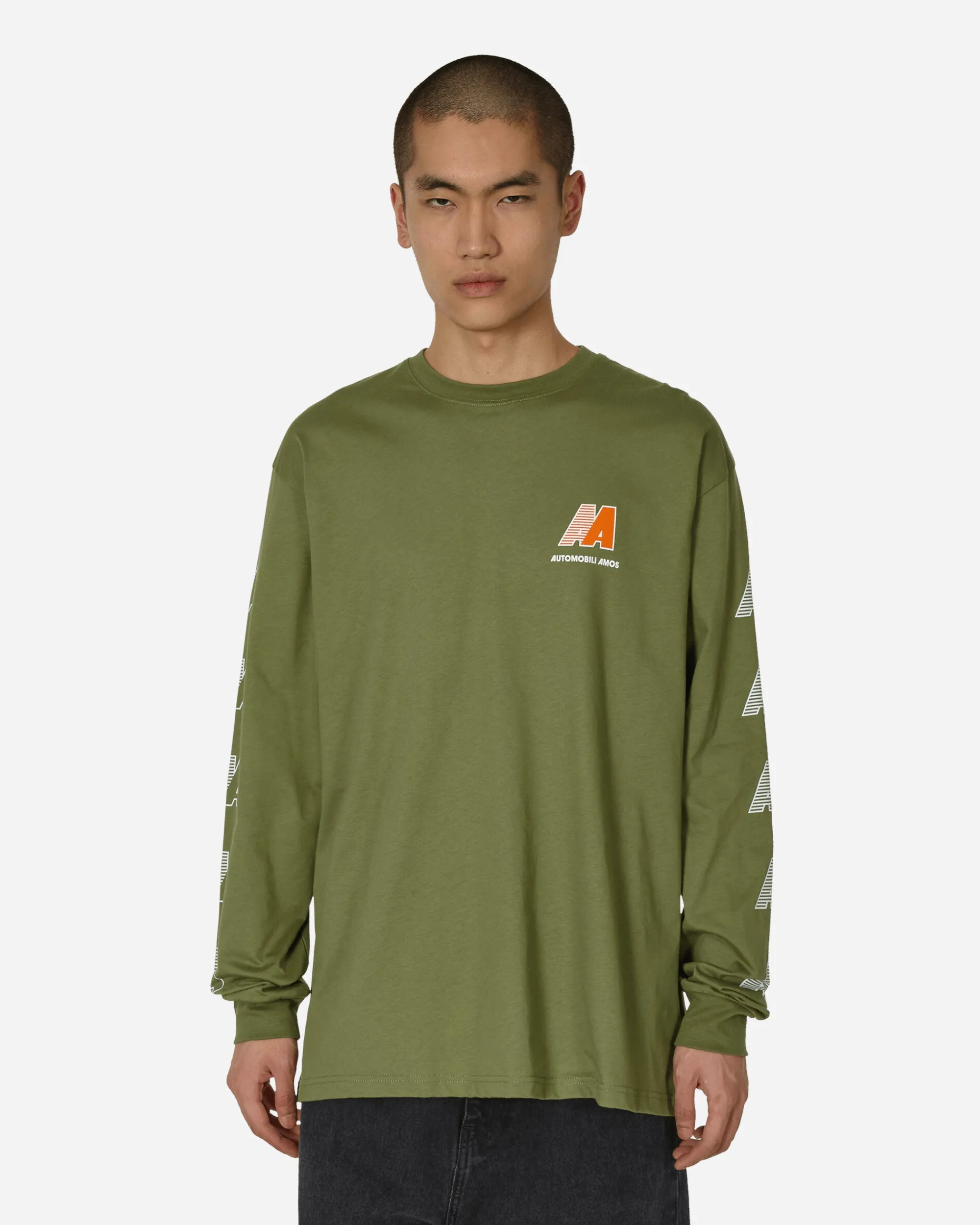 Automobili Amos T-Shirts^AA Logo Longsleeve T-Shirt Army Green