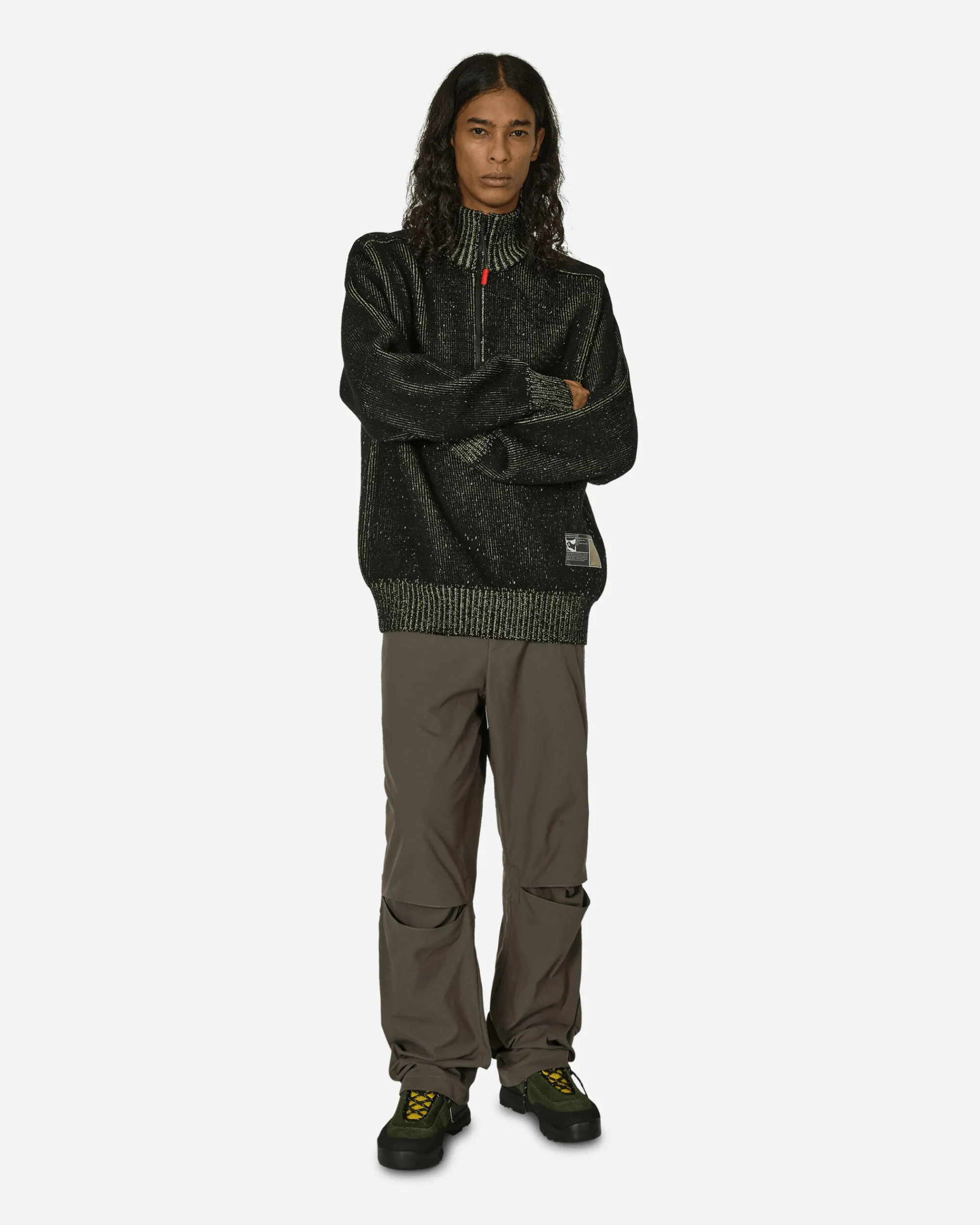 GR10K Knitwear^Aimless Aramidic High Neck Sweater Black