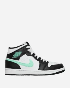 Nike Jordan Sneakers·Mid|Sneakers^Air Jordan 1 Mid Sneakers White / Black / Green Glow