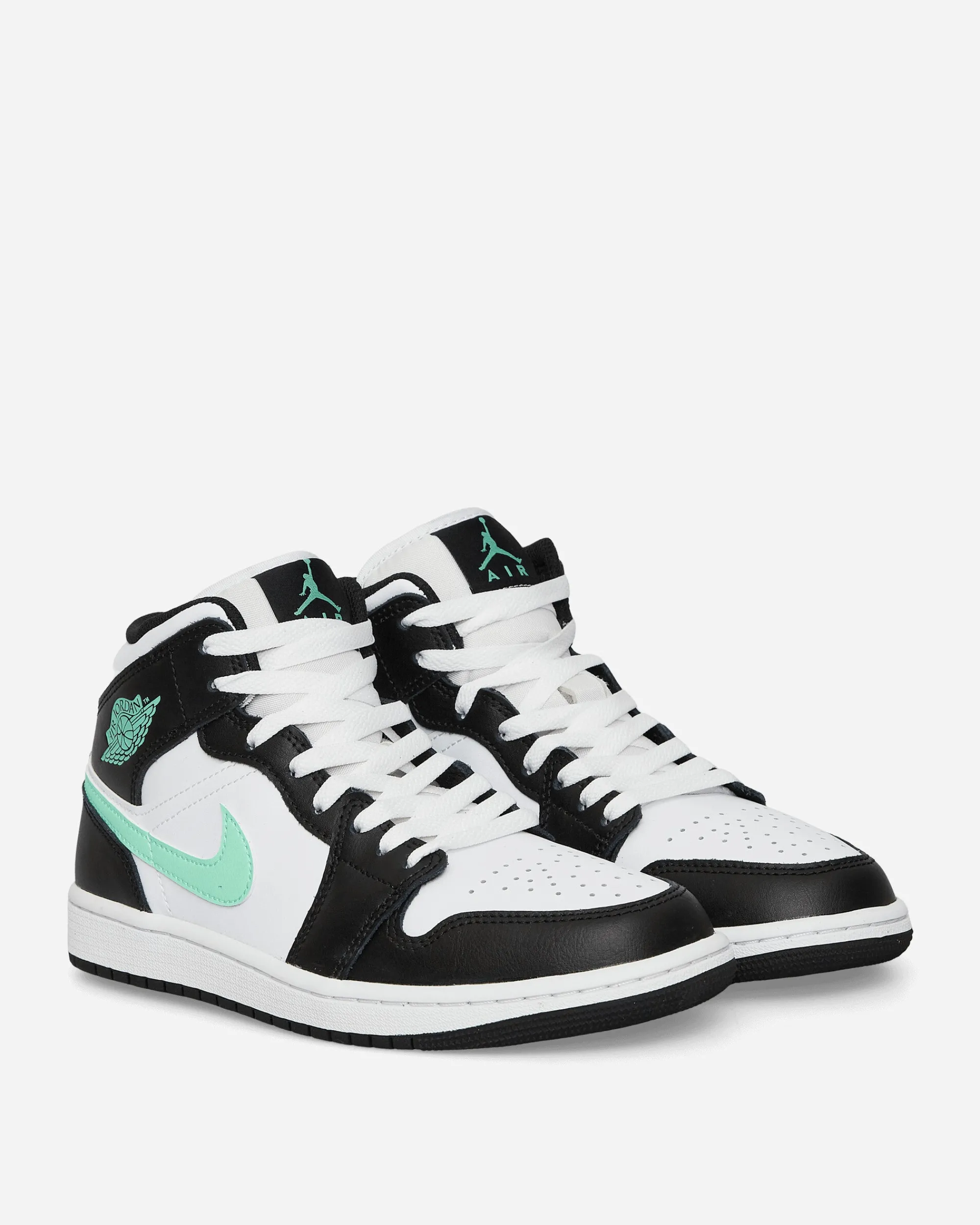 Nike Jordan Sneakers·Mid|Sneakers^Air Jordan 1 Mid Sneakers White / Black / Green Glow