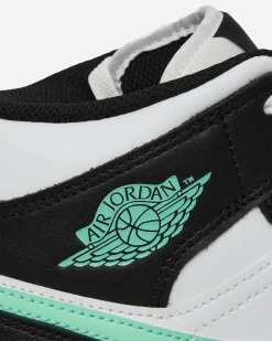 Nike Jordan Sneakers·Mid|Sneakers^Air Jordan 1 Mid Sneakers White / Black / Green Glow