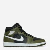 Nike Jordan Sneakers·Mid|Sneakers^Air Jordan 1 Mid Sneakers Black / Medium Olive / Sail