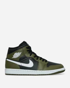 Nike Jordan Sneakers·Mid|Sneakers^Air Jordan 1 Mid Sneakers Black / Medium Olive / Sail