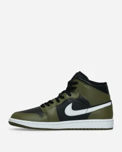 Nike Jordan Sneakers·Mid|Sneakers^Air Jordan 1 Mid Sneakers Black / Medium Olive / Sail