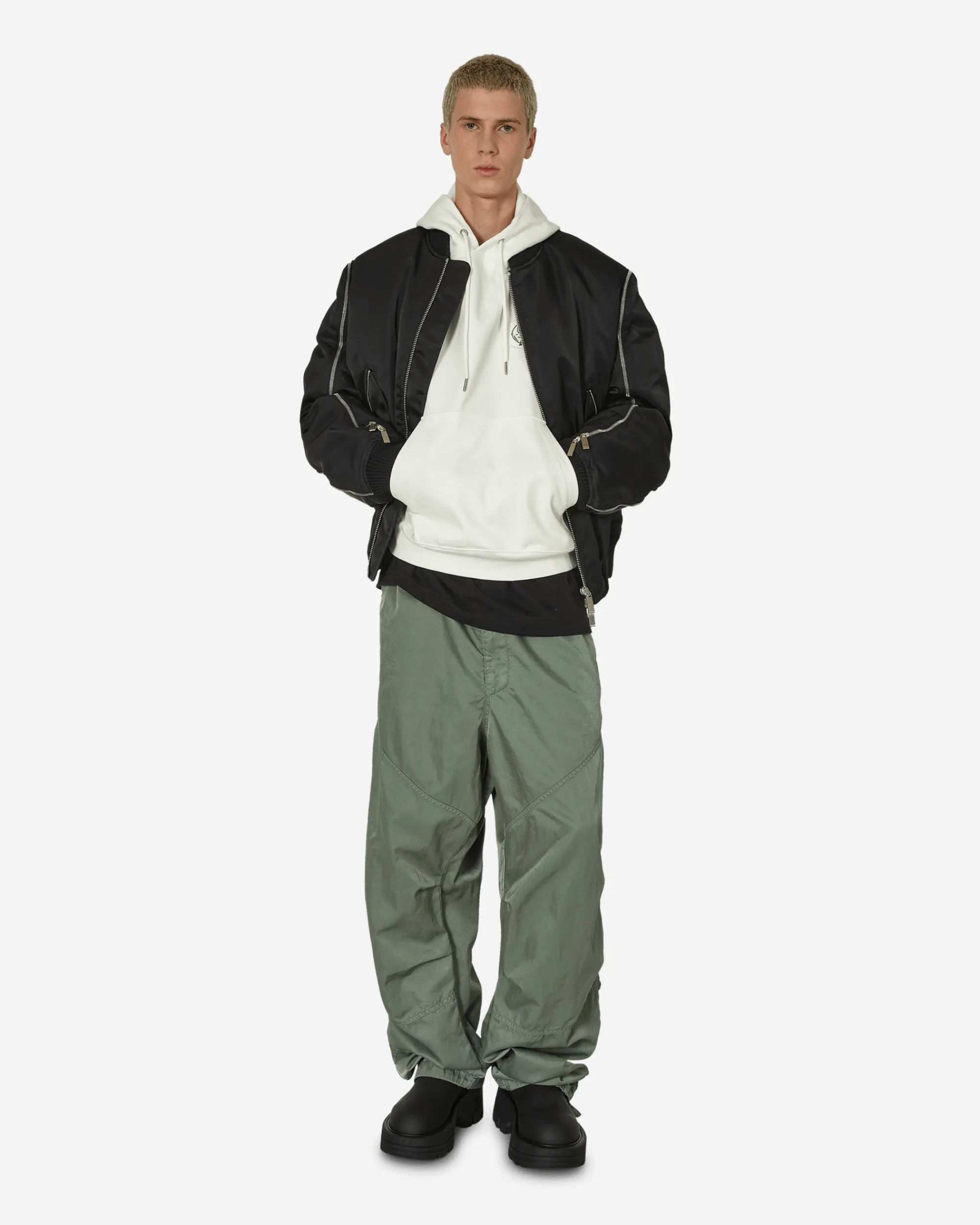 Sky High Farm Sweatshirts^Alastair McKimm Workwear Hooded Sweatshirt White