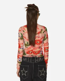 Brain Dead T-Shirts^Alexis Ruched Hyper Mesh Top Pink