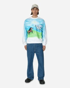 Sky High Farm Sweatshirts^Ally Bo Printed Crewneck Sweatshirt White