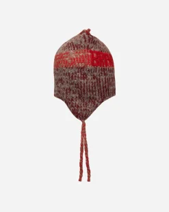 Brain Dead Hats|Hats^Alpaca Knit Ear Flap Beanie Red