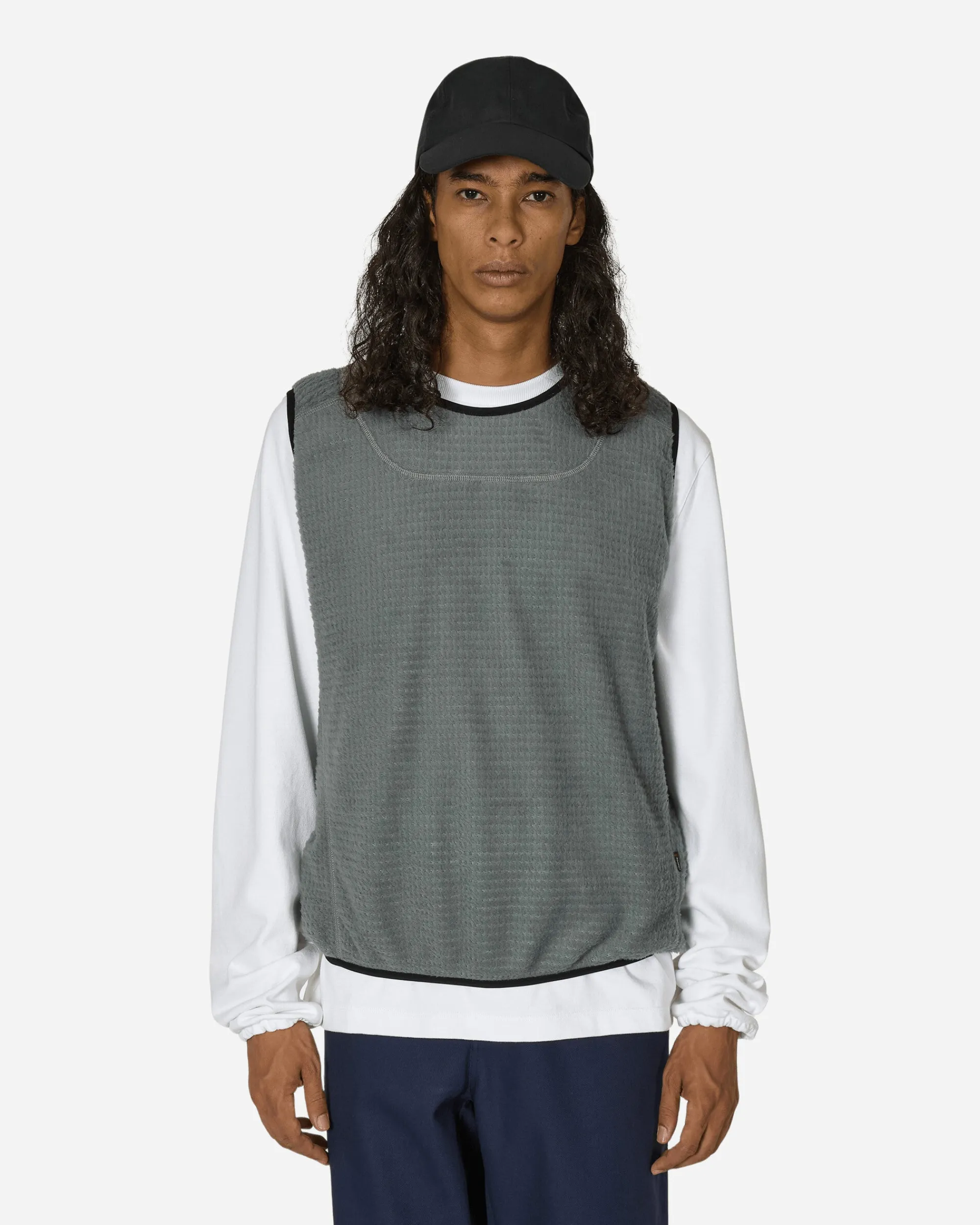 GR10K Knitwear^Alpha Sleeveless Gilet Gray