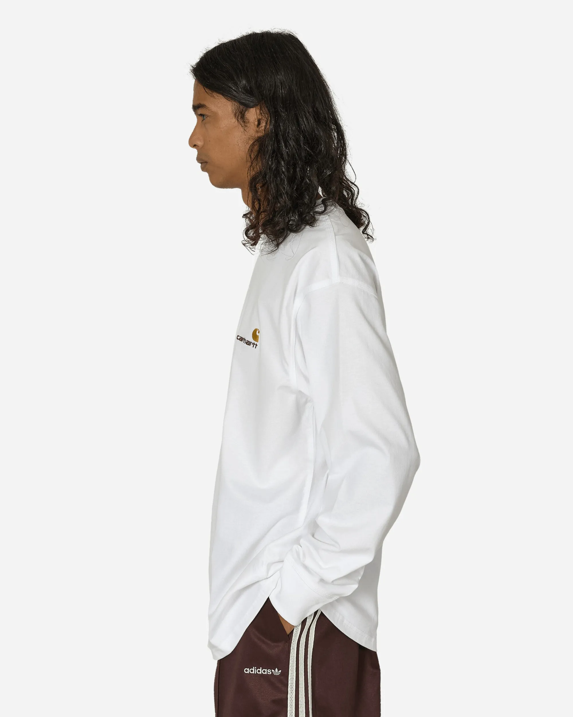 Carhartt WIP T-Shirts^American Script Longsleeve T-Shirt White