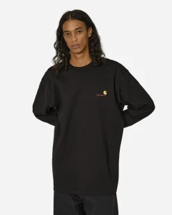 Carhartt WIP T-Shirts^American Script Longsleeve T-Shirt Black