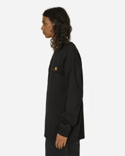 Carhartt WIP T-Shirts^American Script Longsleeve T-Shirt Black