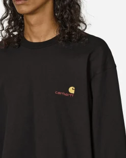 Carhartt WIP T-Shirts^American Script Longsleeve T-Shirt Black