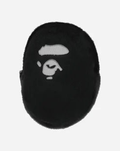 A Bathing Ape Bags·Shoulder|Bags·Shoulder^Ape Head Faux Fur Mini Shoulder Bag Black