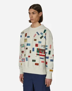 KENZO Paris Sweatshirts^Archive Labels Crewneck Sweatshirt Grey