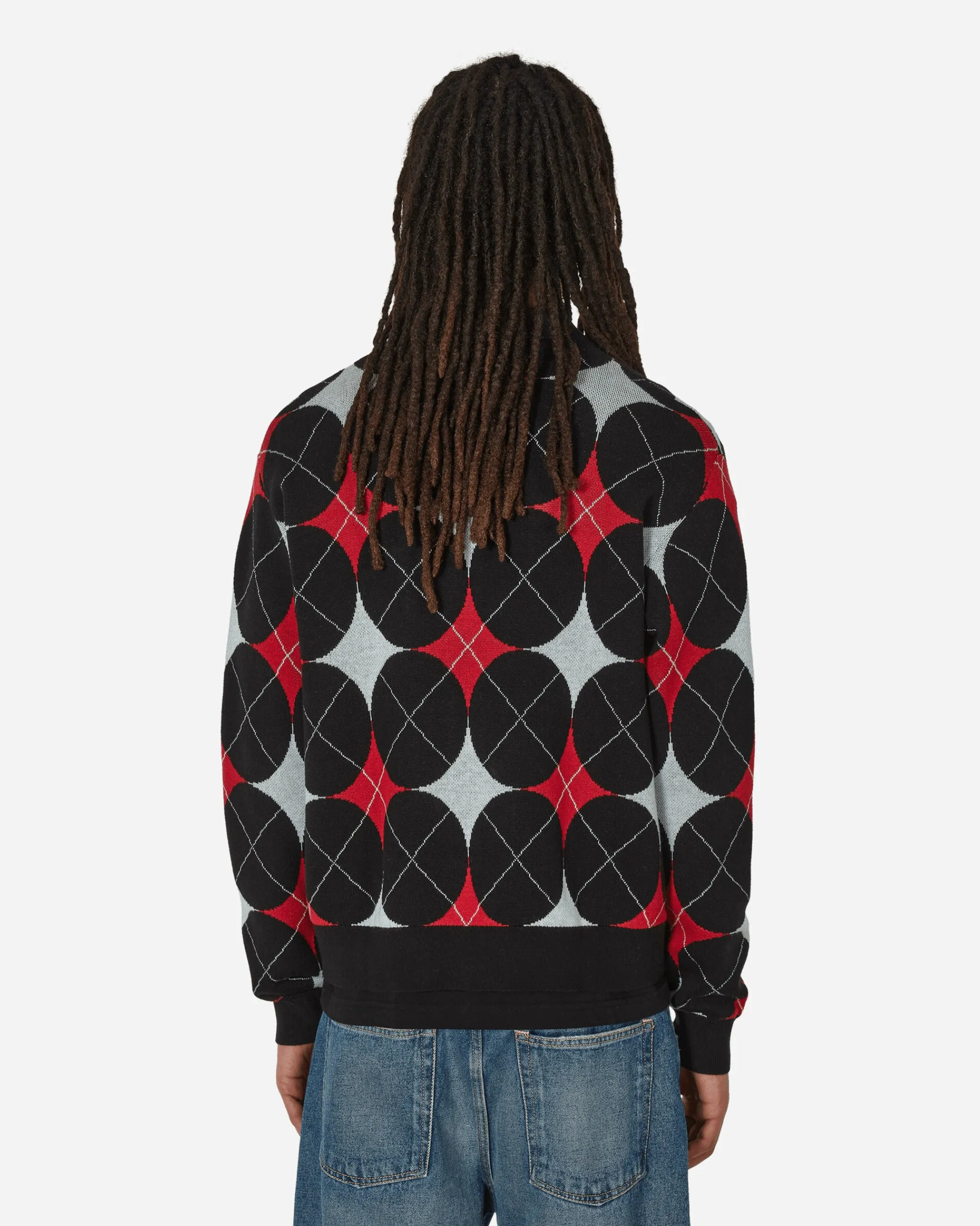 Awake NY Knitwear^Argyle Knit Cardigan Black