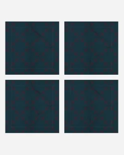 Off-White Textile^Arrow Napkin Set Blue
