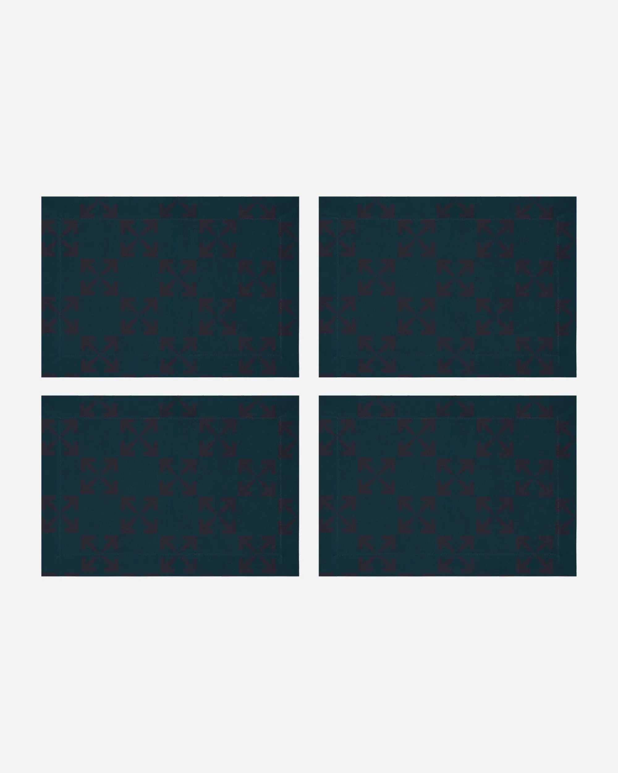 Off-White Textile^Arrow Table Mat Set Blue