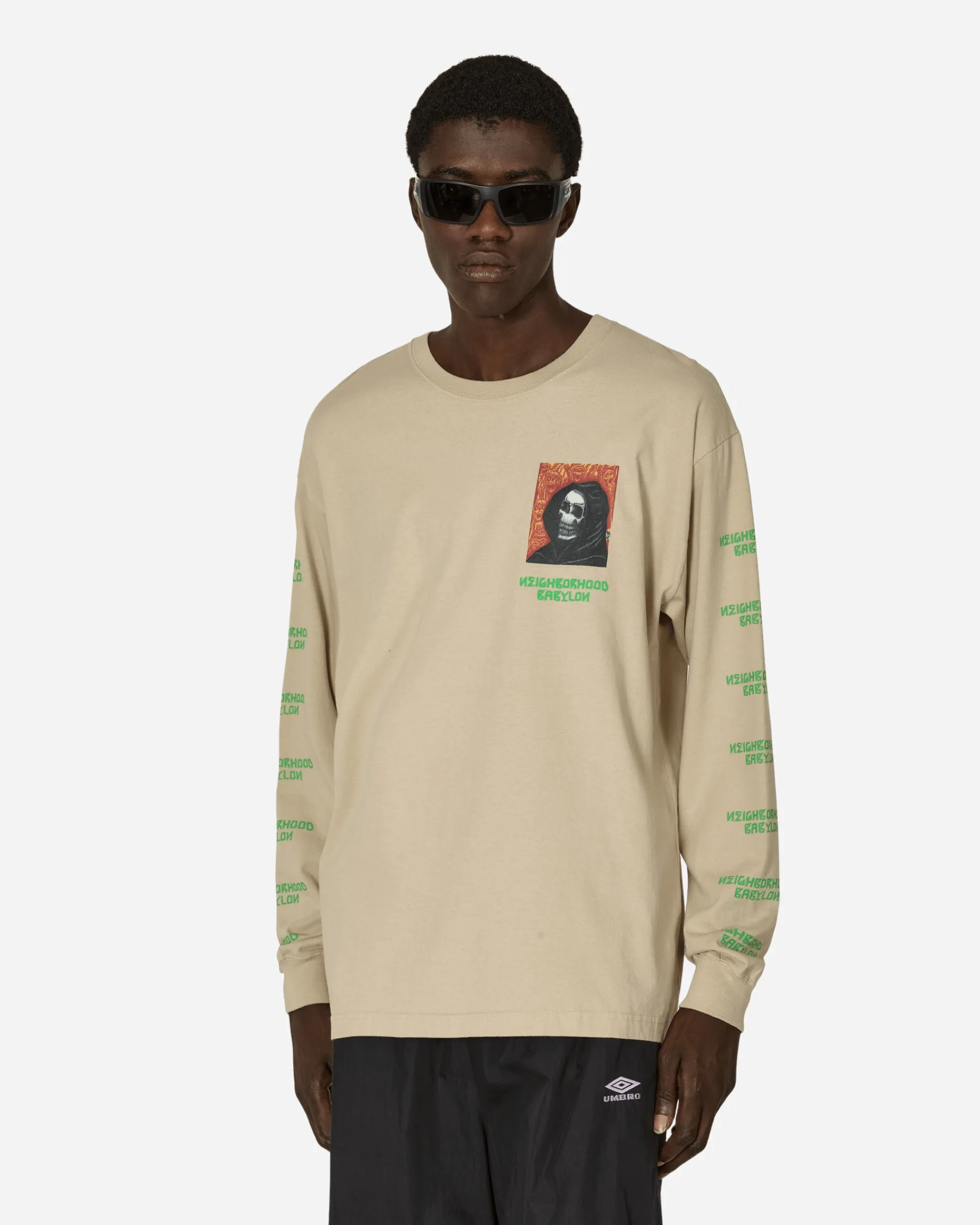 Neighborhood T-Shirts^Babylon LS-2 Longsleeve T-Shirt Beige
