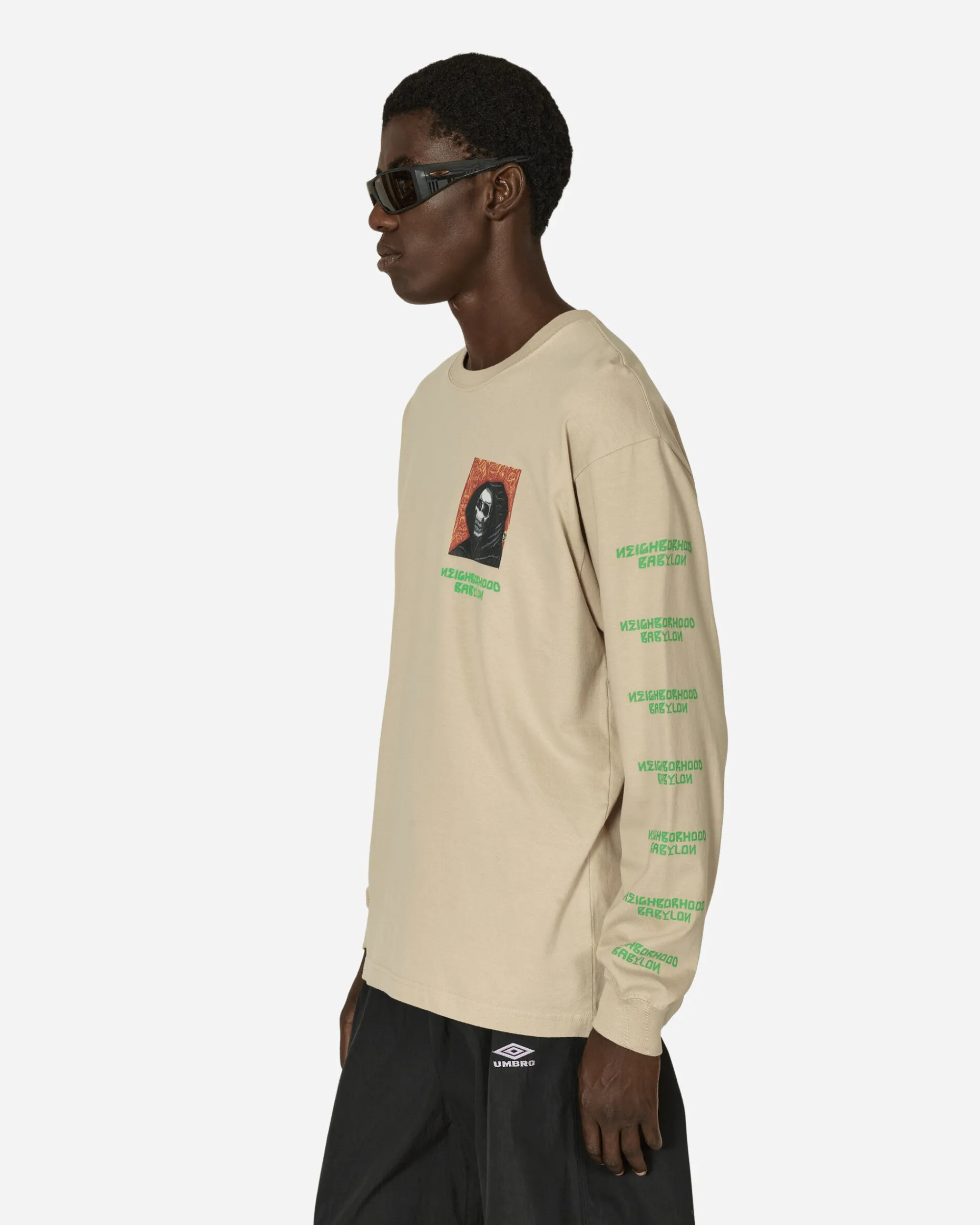 Neighborhood T-Shirts^Babylon LS-2 Longsleeve T-Shirt Beige