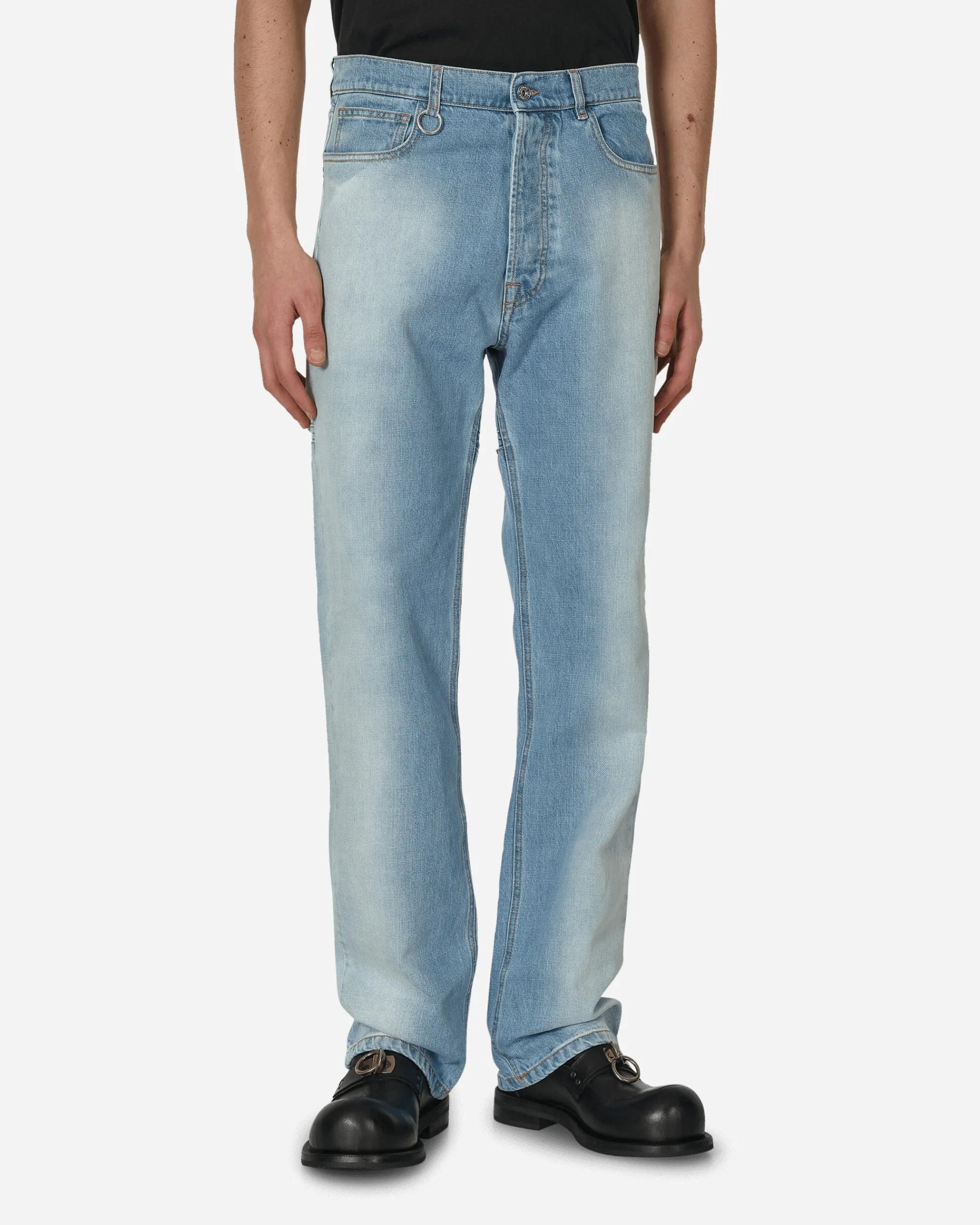 Random Identities Pants^Back Cut Denim Pants Blue