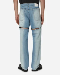 Random Identities Pants^Back Cut Denim Pants Blue
