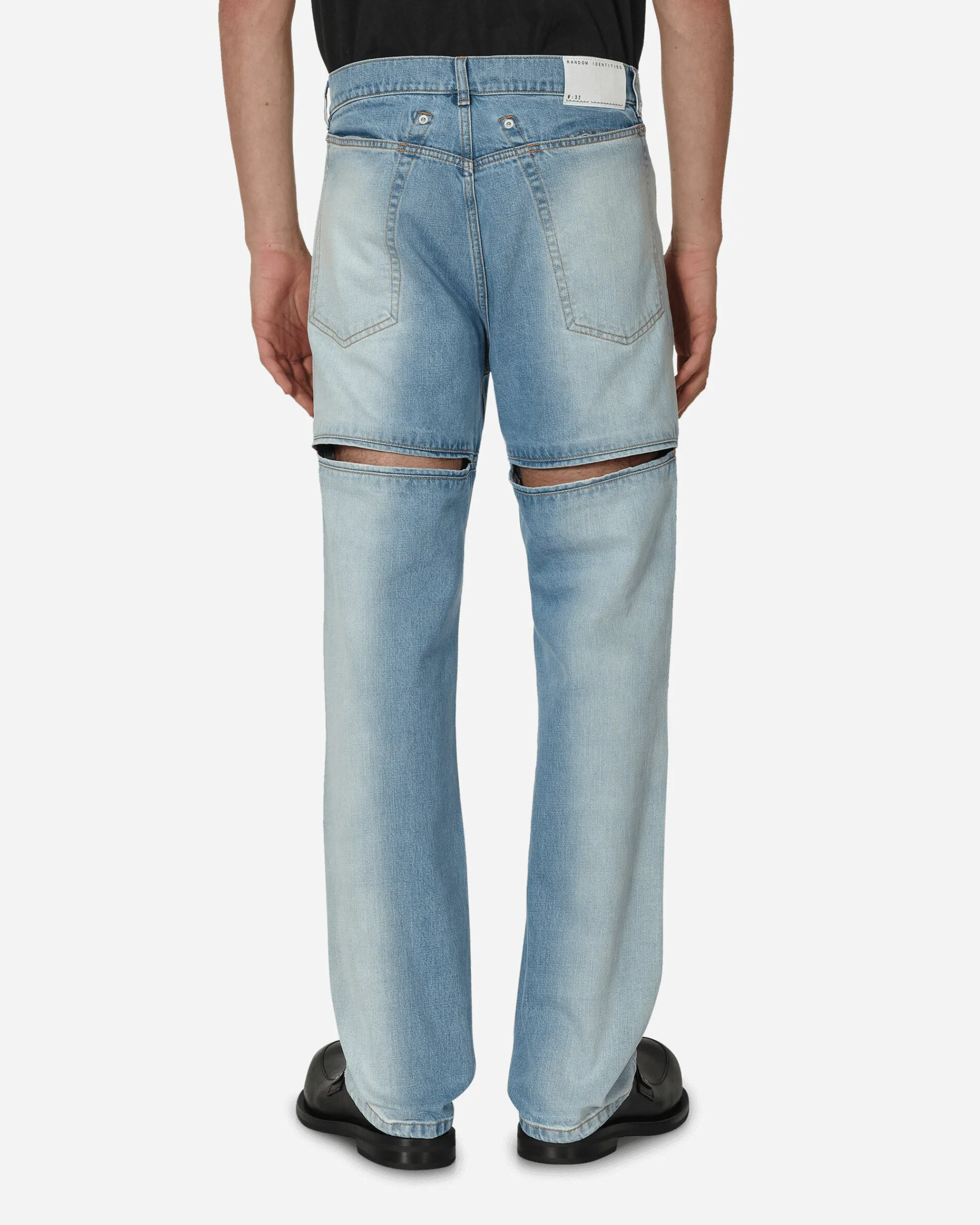 Random Identities Pants^Back Cut Denim Pants Blue