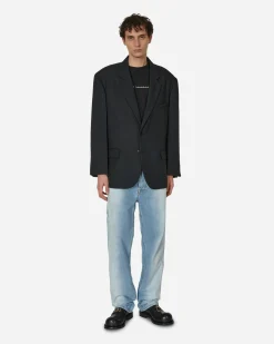 Random Identities Pants^Back Cut Denim Pants Blue