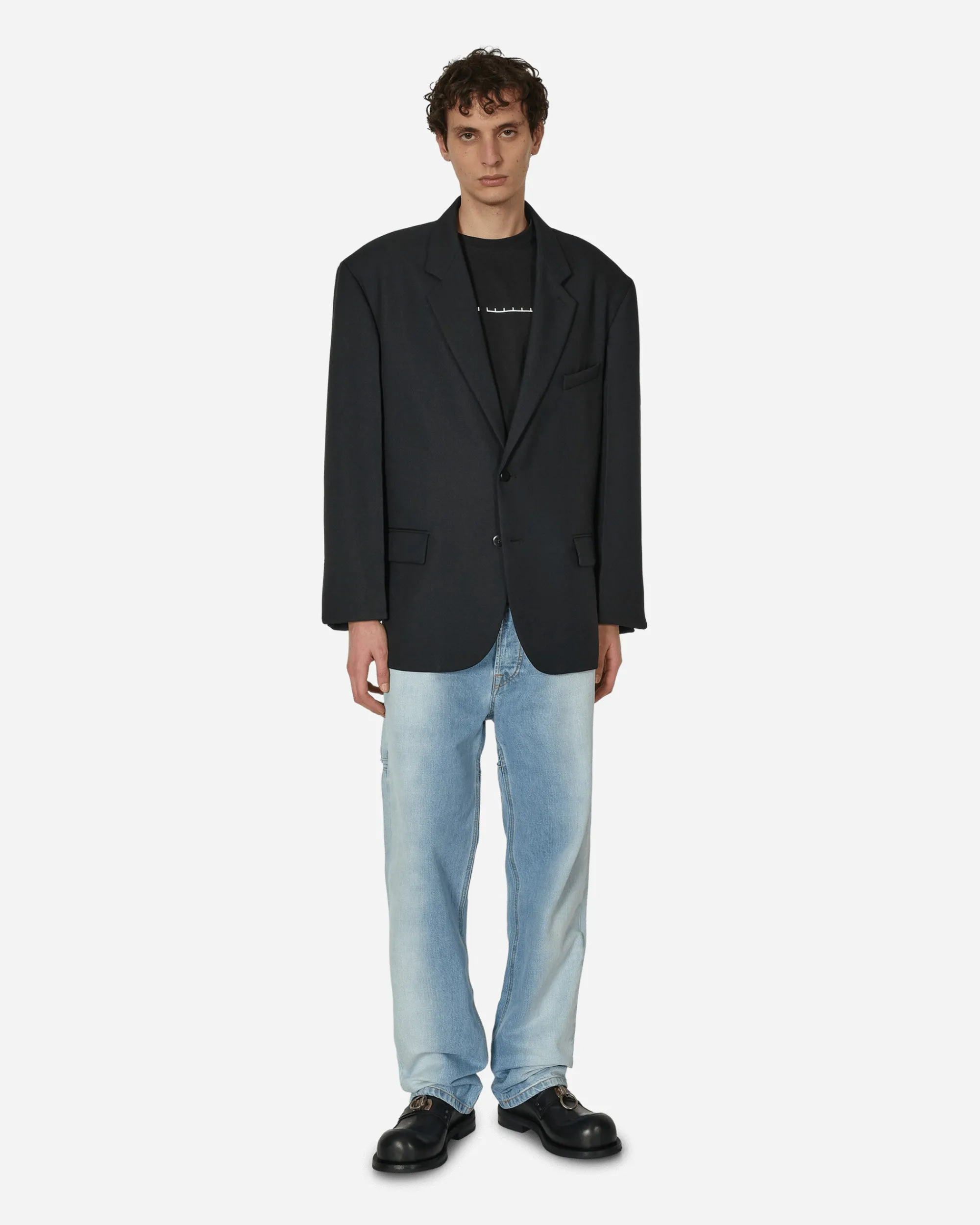 Random Identities Pants^Back Cut Denim Pants Blue