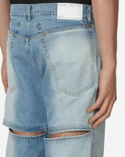 Random Identities Pants^Back Cut Denim Pants Blue