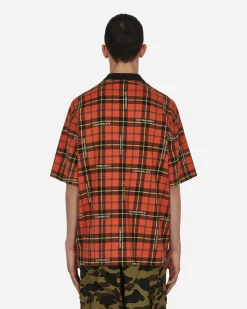 A Bathing Ape T-Shirts^Bape Logo Check Polo Shirt Red
