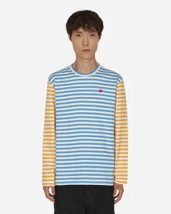 Comme Des Garçons Play T-Shirts^Bi-Color Stripe Longsleeve T-Shirt Blue