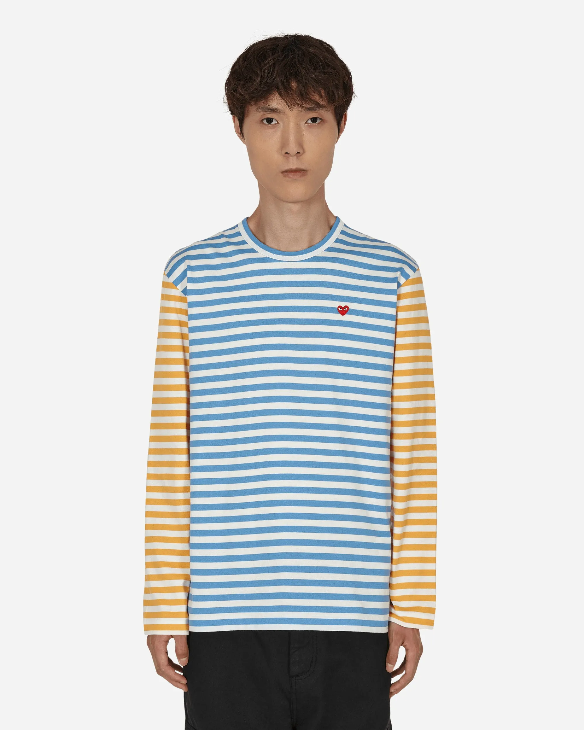 Comme Des Garçons Play T-Shirts^Bi-Color Stripe Longsleeve T-Shirt Blue