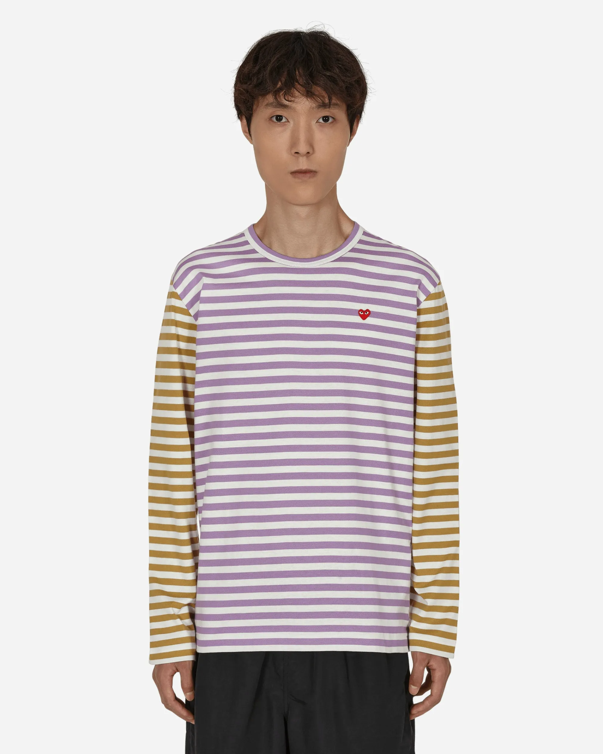 Comme Des Garçons Play T-Shirts^Bi-Color Stripe Longsleeve T-Shirt Purple