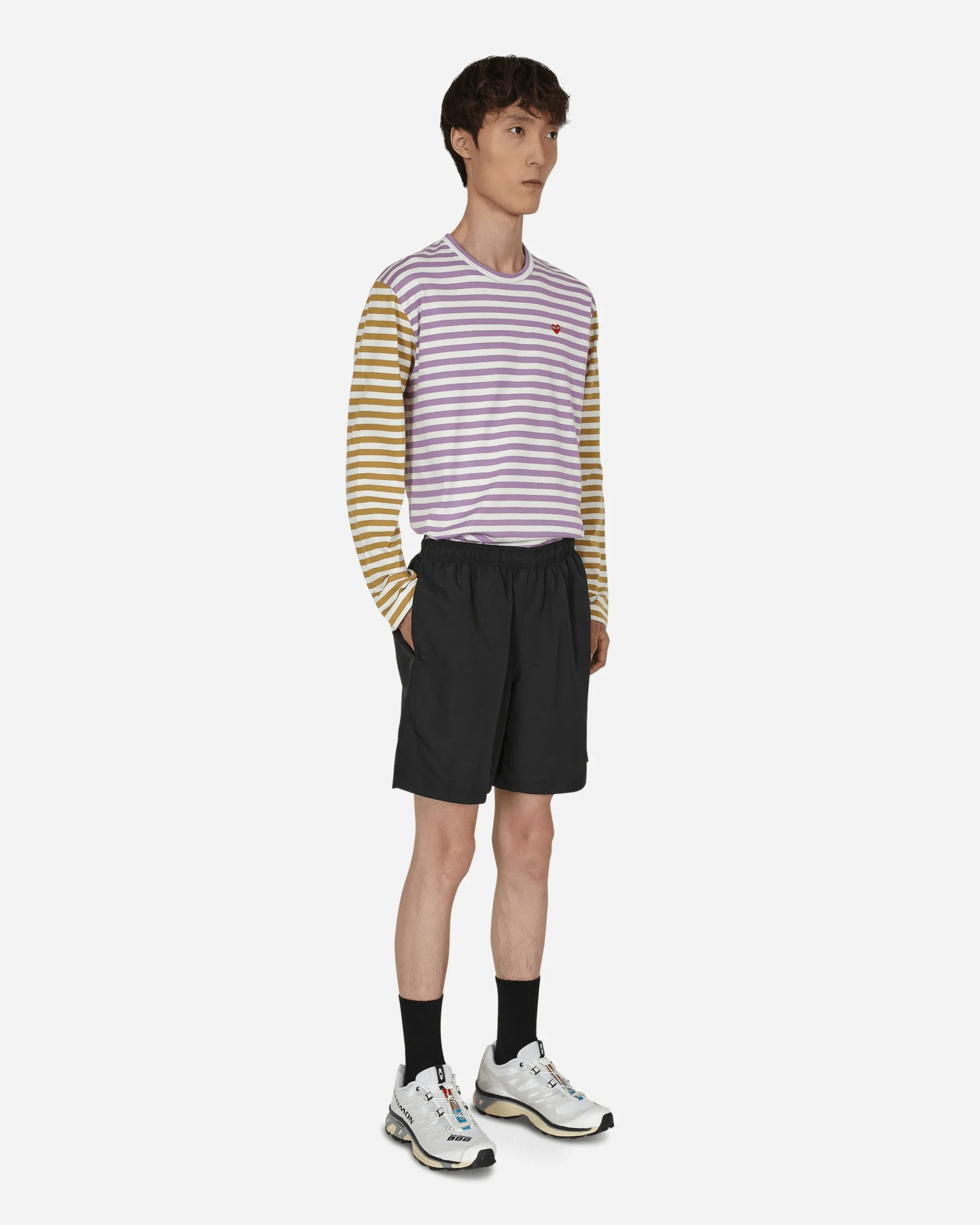 Comme Des Garçons Play T-Shirts^Bi-Color Stripe Longsleeve T-Shirt Purple