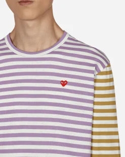 Comme Des Garçons Play T-Shirts^Bi-Color Stripe Longsleeve T-Shirt Purple
