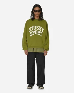 Stüssy Sweatshirts^Big Crackle Sport Crewneck Sweatshirt Green