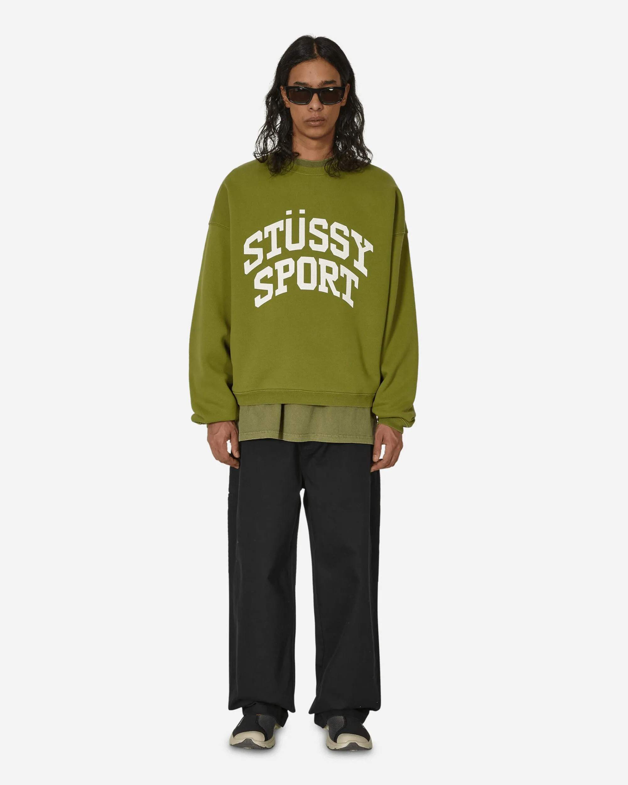Stüssy Sweatshirts^Big Crackle Sport Crewneck Sweatshirt Green