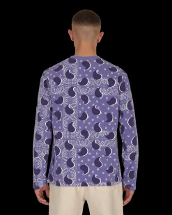 Awake NY T-Shirts^Big Paisley Longsleeve T-Shirt Blue